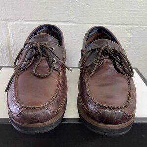 Timberland 55596 Boat Shoe Brown Leather Casual Shoes 2 Eyelet Men's Size 12 M